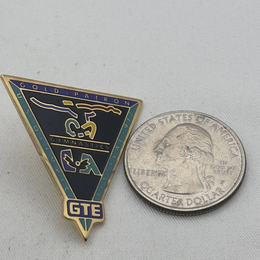 1991 U.S. Olympic Festival GTE Gold Patron Gymnastics Lapel Hat Pin